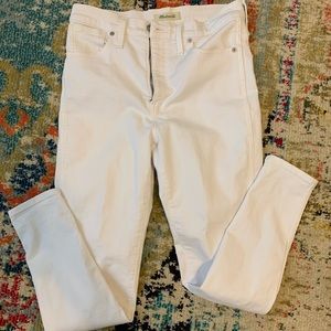 Madewell 10” high-rise skinny jeans in pure white